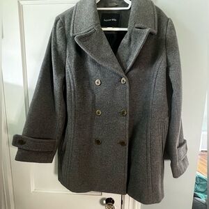 Lands’ End gray peat coat